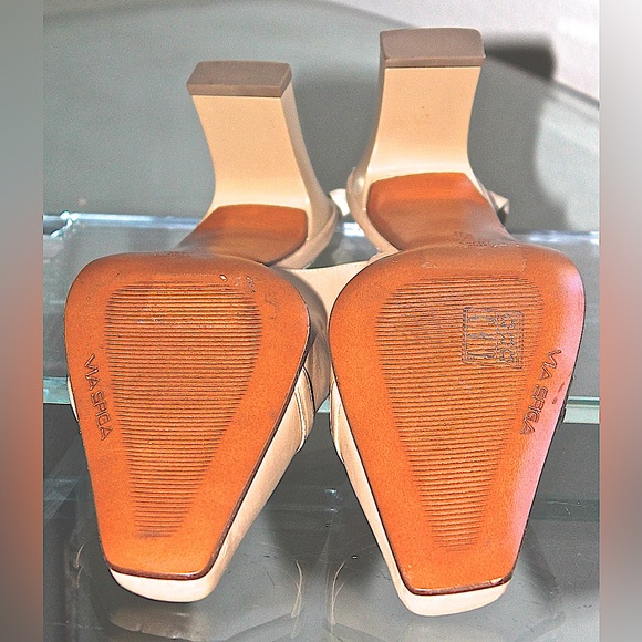 VIA SPIGA SLING BACK HEEL TAUPE 3 IN SIZE 8 1/2 M NEW Y2K MADE IN ITALY VINTAGE - Picture 7 of 7